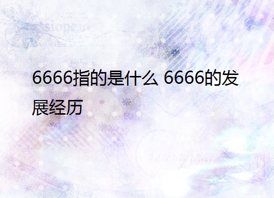 6666指的是什么 6666的发展经历